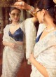 Designer Wedding Wear Shimmer Net Grey Color Saree